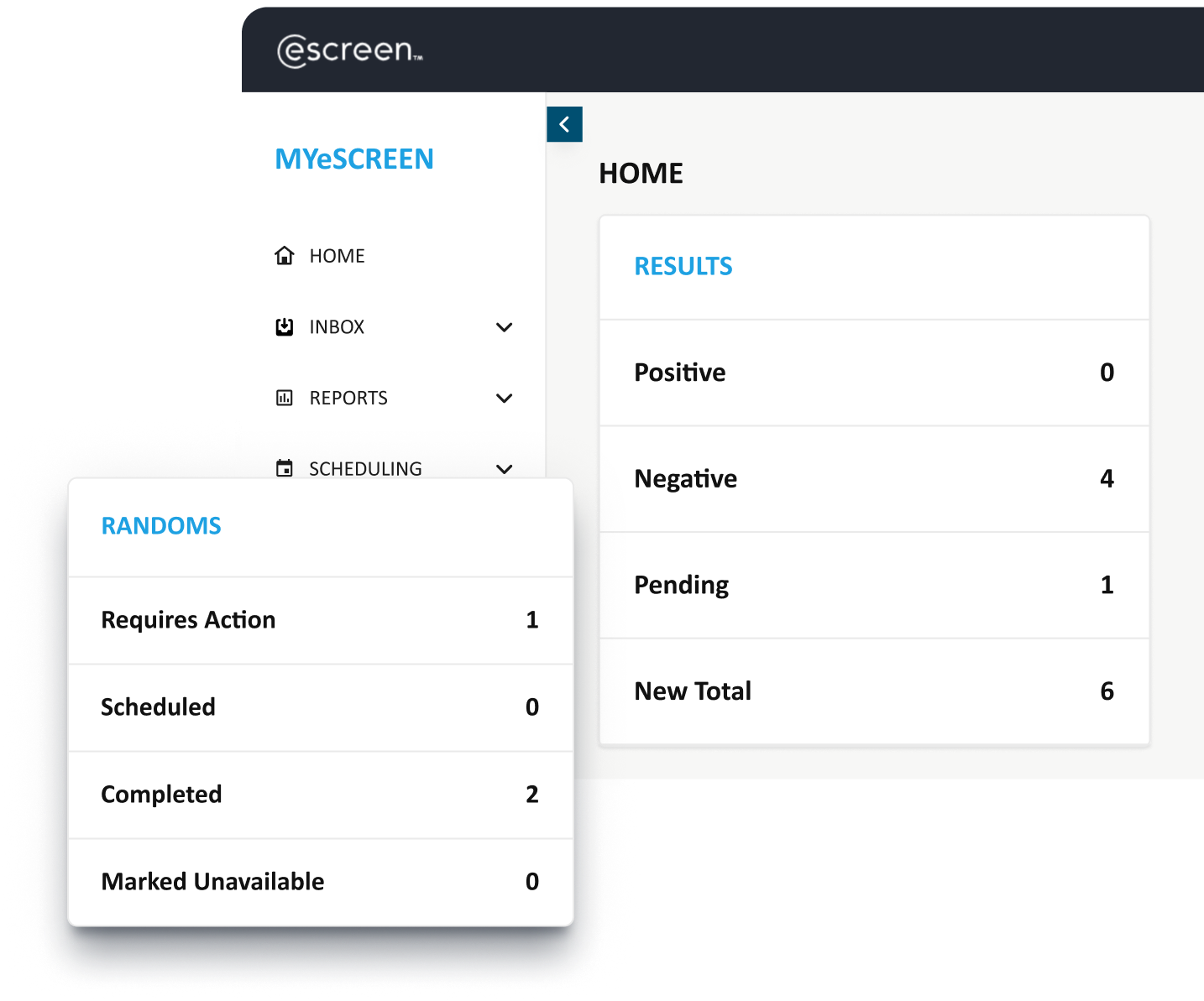 MYeSCREEN portal - 365 EasyScreen dashboard