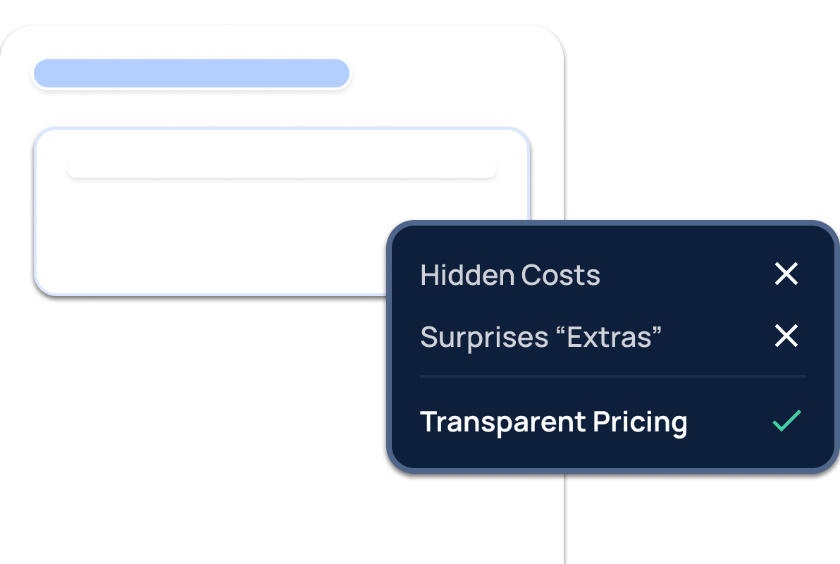Transparent pricing illustration
